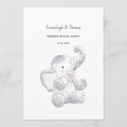 Raad eens het prijsspel Modern Baby Elephant Kaart (Achterkant)