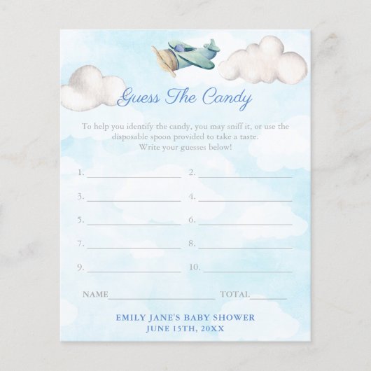 Raad eens het Snoep Game Kaart Travel Theme Baby s (Voorkant)