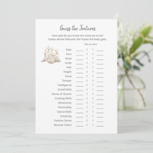 Raad eens het spel Baby Elephant Kaart (Staand voorkant)