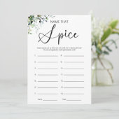 Raad eens het Spice Vrijgezellenfeest spel Kaart (Staand voorkant)