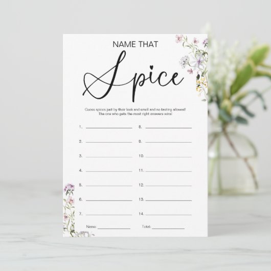 Raad eens het Spice Vrijgezellenfeest spel Kaart (Staand voorkant)