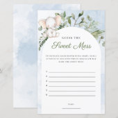 Raad eens het Sweet Mess Blue Baby shower Game (Voorkant / Achterkant)