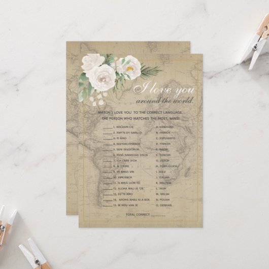 Raad eens het Vrijgezellenfeest Taalreizen Kaart (Voorkant / Achterkant in situ)