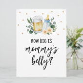 Raad eens hoe groot is dat mammie Belly Sign Baby Kaart (Staand voorkant)