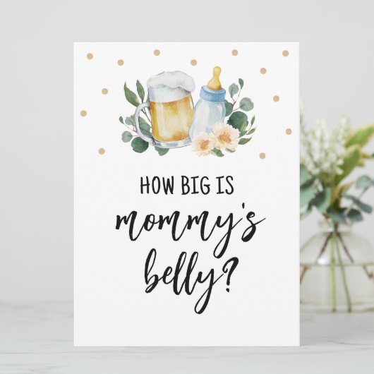 Raad eens hoe groot is dat mammie Belly Sign Baby Kaart (Staand voorkant)