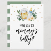 Raad eens hoe groot is dat mammie Belly Sign Baby Kaart (Voorkant / Achterkant)