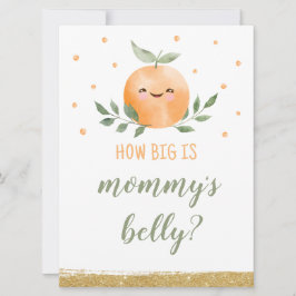 Raad eens hoe groot is mama buik teken kleine scha kaart