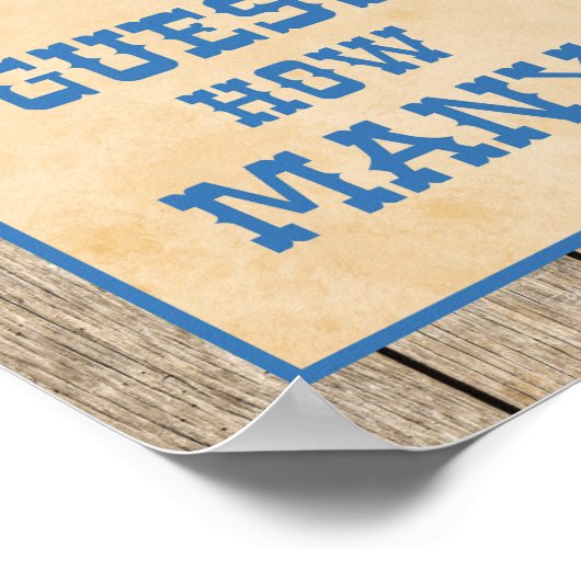 Raad eens hoe veel cowboy met gokbordjes poster (Hoek)