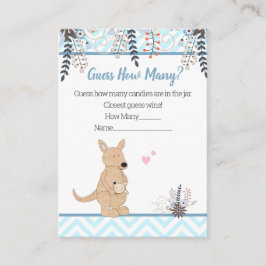 Raad eens hoeveel Baby shower blauw Kangaroo Boho- Informatiekaartje
