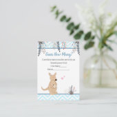 Raad eens hoeveel Baby shower blauw Kangaroo Boho- Informatiekaartje (Staand voorkant)