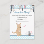 Raad eens hoeveel Baby shower blauw Kangaroo Boho- Informatiekaartje (Voorkant)