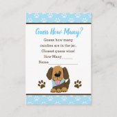 Raad eens hoeveel Baby shower bruine puppy Dog Gam Informatiekaartje (Voorkant)