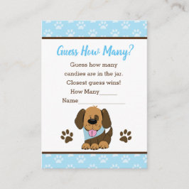 Raad eens hoeveel Baby shower bruine puppy Dog Gam Informatiekaartje