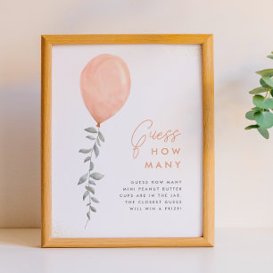Raad eens hoeveel Baby shower een Greenery Balloon Poster