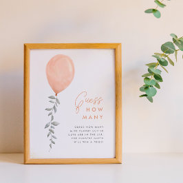 Raad eens hoeveel Baby shower een Greenery Balloon Poster