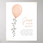 Raad eens hoeveel Baby shower een Greenery Balloon Poster (Voorkant)