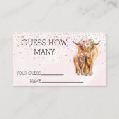 Raad eens hoeveel Baby shower Highland Koe Game Visitekaartje (Voorkant)