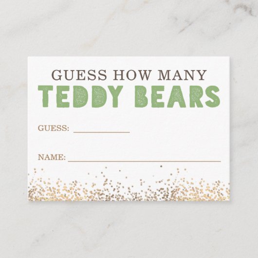 Raad eens hoeveel Baby shower Teddy Bears Informatiekaartje (Voorkant)
