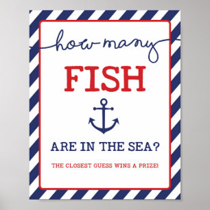 Raad eens hoeveel Baby showers er op het zeewater Poster