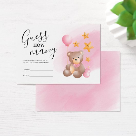 Raad eens hoeveel Beer Baby shower Game Visitekaartje (Bureau)