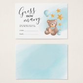 Raad eens hoeveel Beer Baby shower Visitekaartje (Voorkant /achterkant)