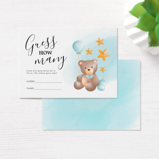 Raad eens hoeveel Beer Baby shower Visitekaartje (Bureau)
