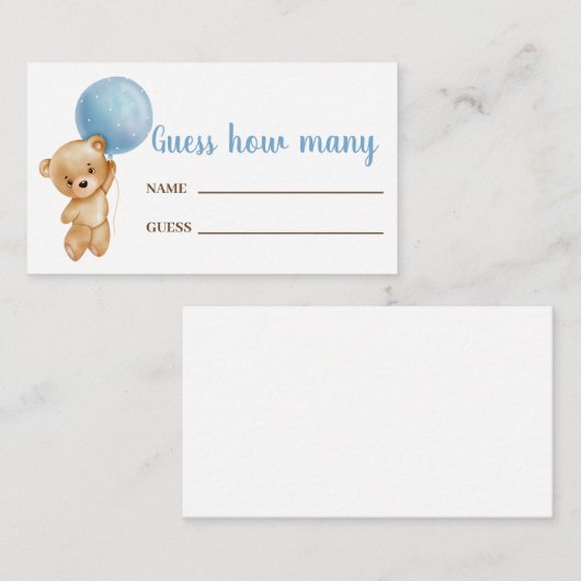 Raad eens hoeveel beer-kaarten er zijn informatiekaartje (Voorkant / Achterkant)