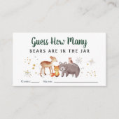 Raad eens hoeveel Beren Woodland Baby shower spel Informatiekaartje (Voorkant)