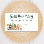 Raad eens hoeveel Beren Woodland Baby shower spel Informatiekaartje