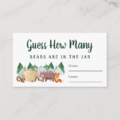 Raad eens hoeveel Beren Woodland Baby shower spel Informatiekaartje (Voorkant)