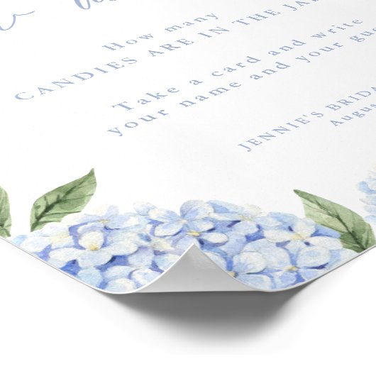 Raad eens hoeveel Blue Hydrangea Shower Game Poste Poster (Hoek)