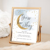 Raad eens hoeveel Blue Over the Moon Baby shower G Poster