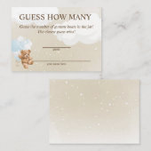 Raad eens hoeveel Blue Teddy Bear Baby shower Kaar Informatiekaartje (Voorkant / Achterkant)