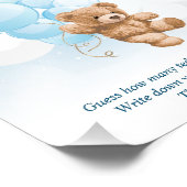 Raad eens hoeveel Blue Teddy Bear Baby shower teke Foto Afdruk (Hoek)