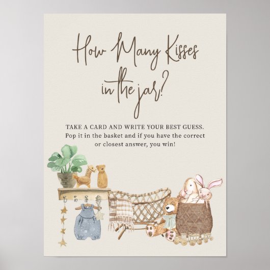 Raad eens hoeveel Boho Baby kwekerij Baby shower s Poster (Voorkant)