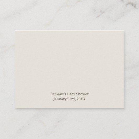 Raad eens hoeveel Boho Nursery Baby shower Game Informatiekaartje (Achterkant)