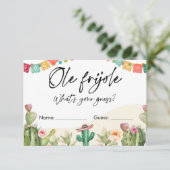 Raad eens hoeveel bonen oranje frijole Shower-Kaar Informatiekaartje (Staand voorkant)