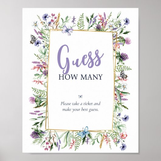 Raad eens hoeveel? Boterfly Garden Waterverf Poster (Voorkant)