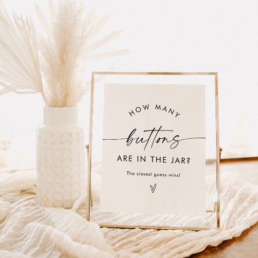 Raad eens hoeveel Buttonnen gamen | Neutraal Baby Poster