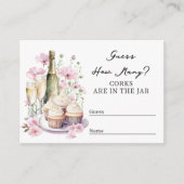 Raad eens hoeveel champagne roze bloem Vrijgezelle Informatiekaartje (Voorkant)