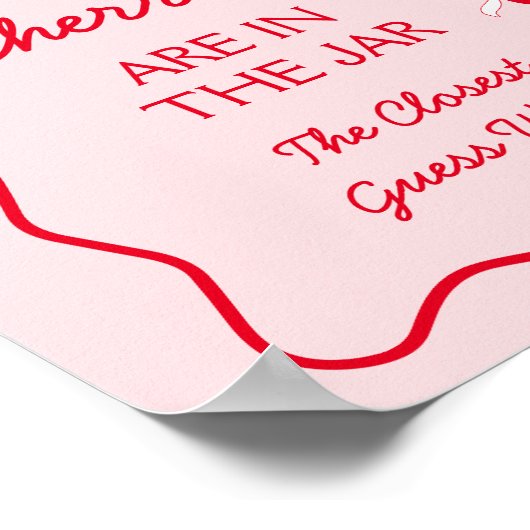 Raad eens hoeveel Cherry Baby shower spel Poster (Hoek)