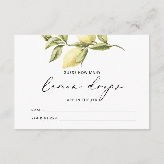 Raad eens hoeveel Citroen Drops Game Kaart (Voorkant)