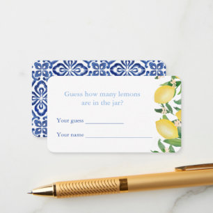 Raad eens hoeveel citroenen bruiloft douche spel K Informatiekaartje