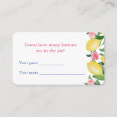 Raad eens hoeveel citroenen Vrijgezellenfeest spel Informatiekaartje (Voorkant)