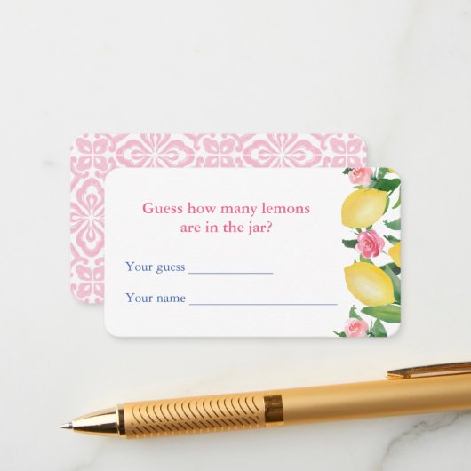 Raad eens hoeveel citroenen Vrijgezellenfeest spel Informatiekaartje (Voorkant / Achterkant in situ)