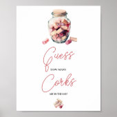 Raad eens hoeveel Corks Game Sign Vrijgezellenfees Poster (Voorkant)