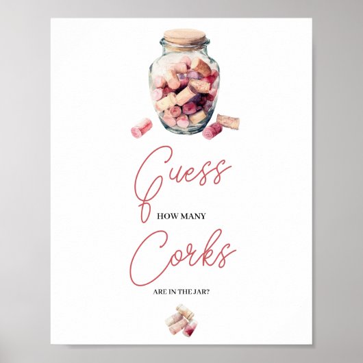 Raad eens hoeveel Corks Game Sign Vrijgezellenfees Poster (Voorkant)