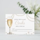 Raad eens hoeveel Corks Prosecco Vrijgezellenfeest Informatiekaartje (Staand voorkant)