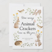 Raad eens hoeveel Crackers Woodland Baby shower Ka Kaart (Voorkant)