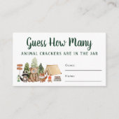 Raad eens hoeveel Crackers Woodland Baby shower sp Informatiekaartje (Voorkant)